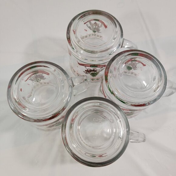Anchor Hocking Christmas Memories Holly Rocking Horse Drink Glasses - Set of 4 - Picture 4 of 16